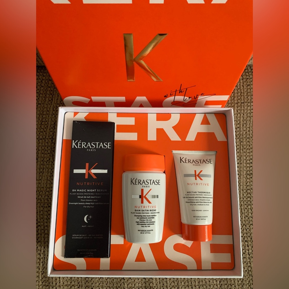 NEW KERASTASE NUTRITIVE BEAUTY GIFT BOX TRIO SET Serum Shampoo Nectar